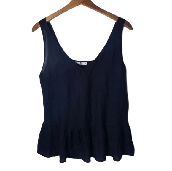 Mango Tops - Mango | Sleeveless Blouse Tank Cam Navy Bluei Size Small